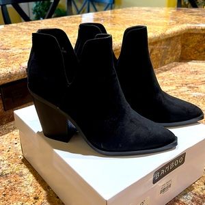 Black suede booties